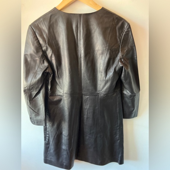 Blacky Dress Berlin Leather V-Neck Long Sleeve Dress 12 GB/10US - Picture 2 of 10